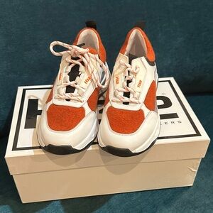 || Designer H32 Designer Sneakers || White & Orange || With Original Box ||